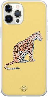 Casimoda iPhone 12 Pro Max siliconen hoesje - Leo wild Geel