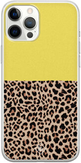Casimoda iPhone 12 Pro Max siliconen hoesje - Luipaard geel