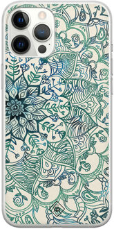 Casimoda iPhone 12 Pro Max siliconen hoesje - Mandala blauw