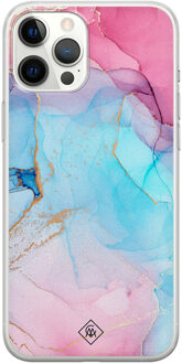 Casimoda iPhone 12 Pro Max siliconen hoesje - Marble colorbomb Multi