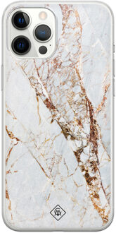 Casimoda iPhone 12 Pro Max siliconen hoesje - Marmer goud Goudkleurig