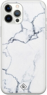 Casimoda iPhone 12 Pro Max siliconen hoesje - Marmer grijs Grijs/zilverkleurig