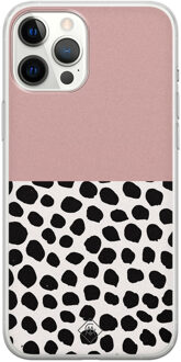 Casimoda iPhone 12 Pro Max siliconen hoesje - Pink dots Roze