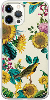 Casimoda iPhone 12 Pro Max siliconen hoesje - Sunflowers Geel