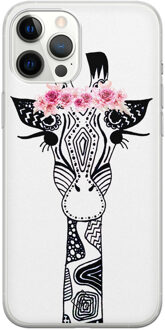 Casimoda iPhone 12 Pro Max siliconen telefoonhoesje - Giraffe Zwart, Wit