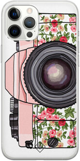 Casimoda iPhone 12 Pro Max siliconen telefoonhoesje - Hippie camera Roze