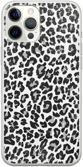 Casimoda iPhone 12 Pro Max siliconen telefoonhoesje - Luipaard grijs Grijs/zilverkleurig