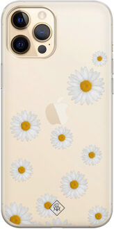 Casimoda iPhone 12 Pro Max transparant hoesje - Daisies Geel