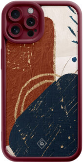 Casimoda iPhone 12 Pro rode case - Abstract terracotta Rood