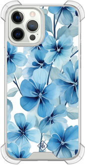 Casimoda iPhone 12 (Pro) shockproof hoesje - Indigo gardens Blauw