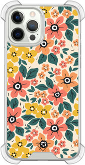 Casimoda iPhone 12 (Pro) siliconen shockproof hoesje - Blossom Multi