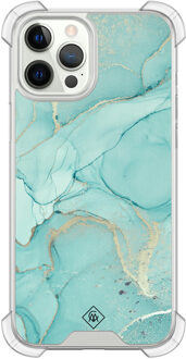 Casimoda iPhone 12 (Pro) siliconen shockproof hoesje - Touch of mint