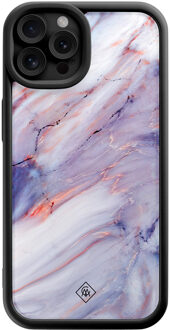 Casimoda iPhone 12 Pro zwarte case - Marmer paars