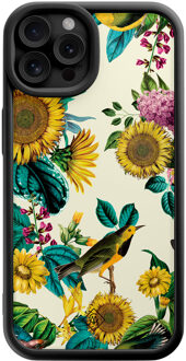 Casimoda iPhone 12 Pro zwarte case - Sunflowers Multi