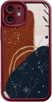 Casimoda iPhone 12 rode case - Abstract terracotta Rood