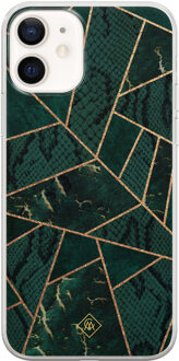 Casimoda iPhone 12 siliconen hoesje - Abstract groen
