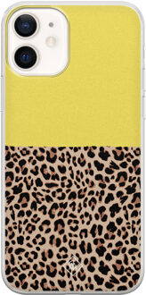 Casimoda iPhone 12 siliconen hoesje - Luipaard geel