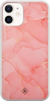 Casimoda iPhone 12 siliconen hoesje - Marmer roze