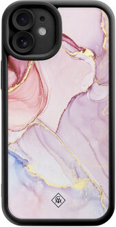 Casimoda iPhone 12 zwarte case - Purple sky Paars