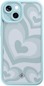 Casimoda iPhone 13 blauwe case - Hart blauw