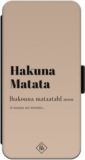 Casimoda iPhone 13 flipcase - Hakuna Matata Bruin/beige