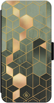 Casimoda iPhone 13 flipcase - Kubus groen