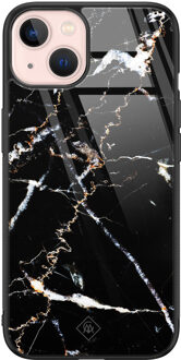 Casimoda iPhone 13 glazen hardcase - Marmer zwart