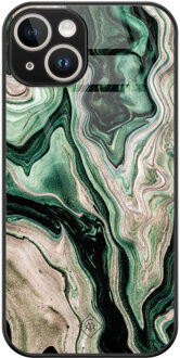 Casimoda iPhone 13 hardcase - Green waves Groen