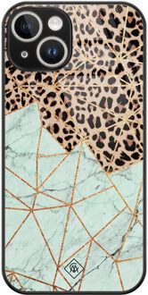 Casimoda iPhone 13 hardcase - Luipaard marmer mint