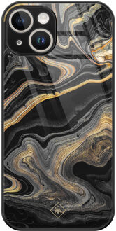 Casimoda iPhone 13 hardcase - Marbling Zwart, Goudkleurig