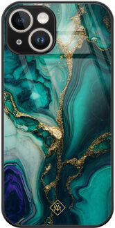 Casimoda iPhone 13 hardcase - Marmer groen goud Groen, Goudkleurig