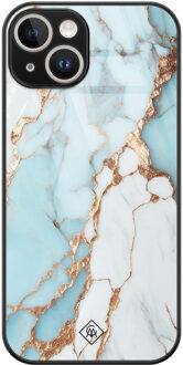 Casimoda iPhone 13 hardcase - Marmer lichtblauw
