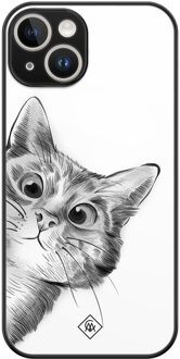 Casimoda iPhone 13 hardcase - Peekaboo kat Wit