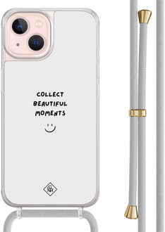 Casimoda iPhone 13 hoesje met grijs koord - Collect moments Grijs/zilverkleurig