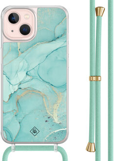 Casimoda iPhone 13 hoesje met mint koord - Touch of mint