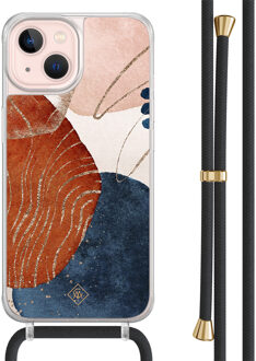 Casimoda iPhone 13 hoesje met zwart koord - Abstract terracotta Multi