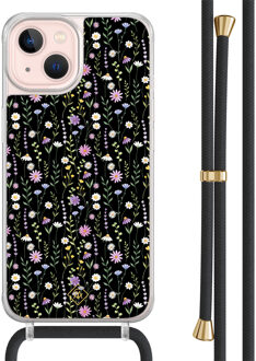 Casimoda iPhone 13 hoesje met zwart koord - Flower fantasy