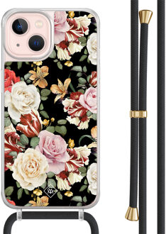 Casimoda iPhone 13 hoesje met zwart koord - Flowerpower Multi