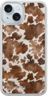 Casimoda iPhone 13 hybride hoesje - Cowhide chic Bruin/beige