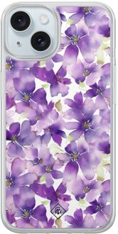 Casimoda iPhone 13 hybride hoesje - Floral violet Paars