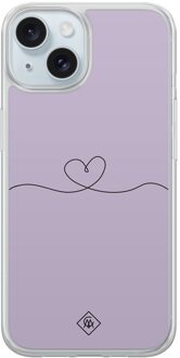 Casimoda iPhone 13 hybride hoesje - Hart lila Paars
