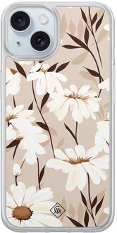 Casimoda iPhone 13 hybride hoesje - In bloom Bruin/beige