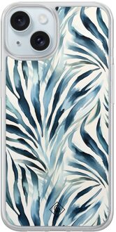 Casimoda iPhone 13 hybride hoesje - Japandi waves Blauw