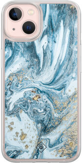 Casimoda iPhone 13 hybride hoesje - Marble sea Blauw