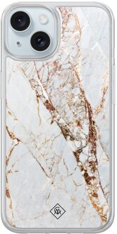 Casimoda iPhone 13 hybride hoesje - Marmer goud Bruin/beige