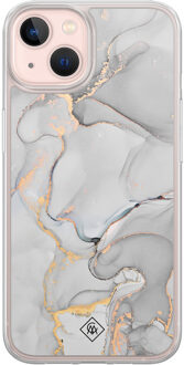 Casimoda iPhone 13 hybride hoesje - Marmer grijs Grijs/zilverkleurig