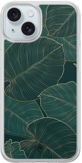 Casimoda iPhone 13 hybride hoesje - Monstera leaves Groen