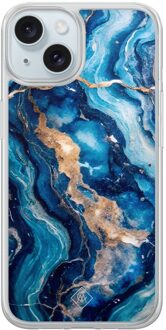 Casimoda iPhone 13 hybride hoesje - Ocean marble Blauw