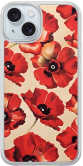 Casimoda iPhone 13 hybride hoesje - Poppy garden Rood