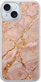Casimoda iPhone 13 hybride hoesje - Rose gold marble